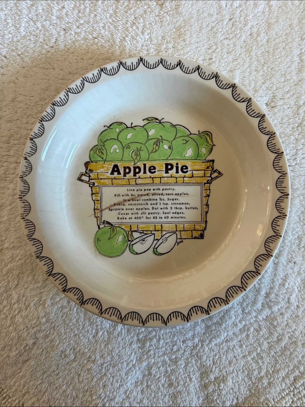Vintage Apple Pie recipe plate